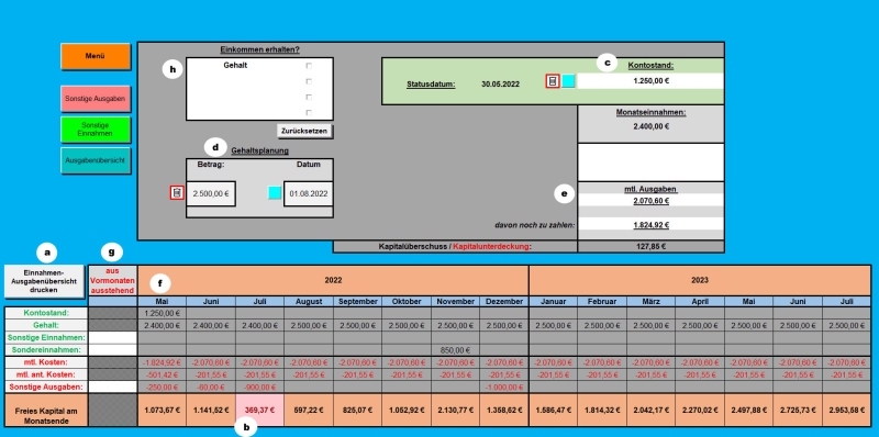 Excel-Vorlage: Haushaltsbuch Premium