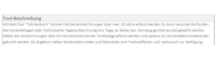 Excel-Tool: Fahrtenbuch bzw. Firmenwagen-Rechner