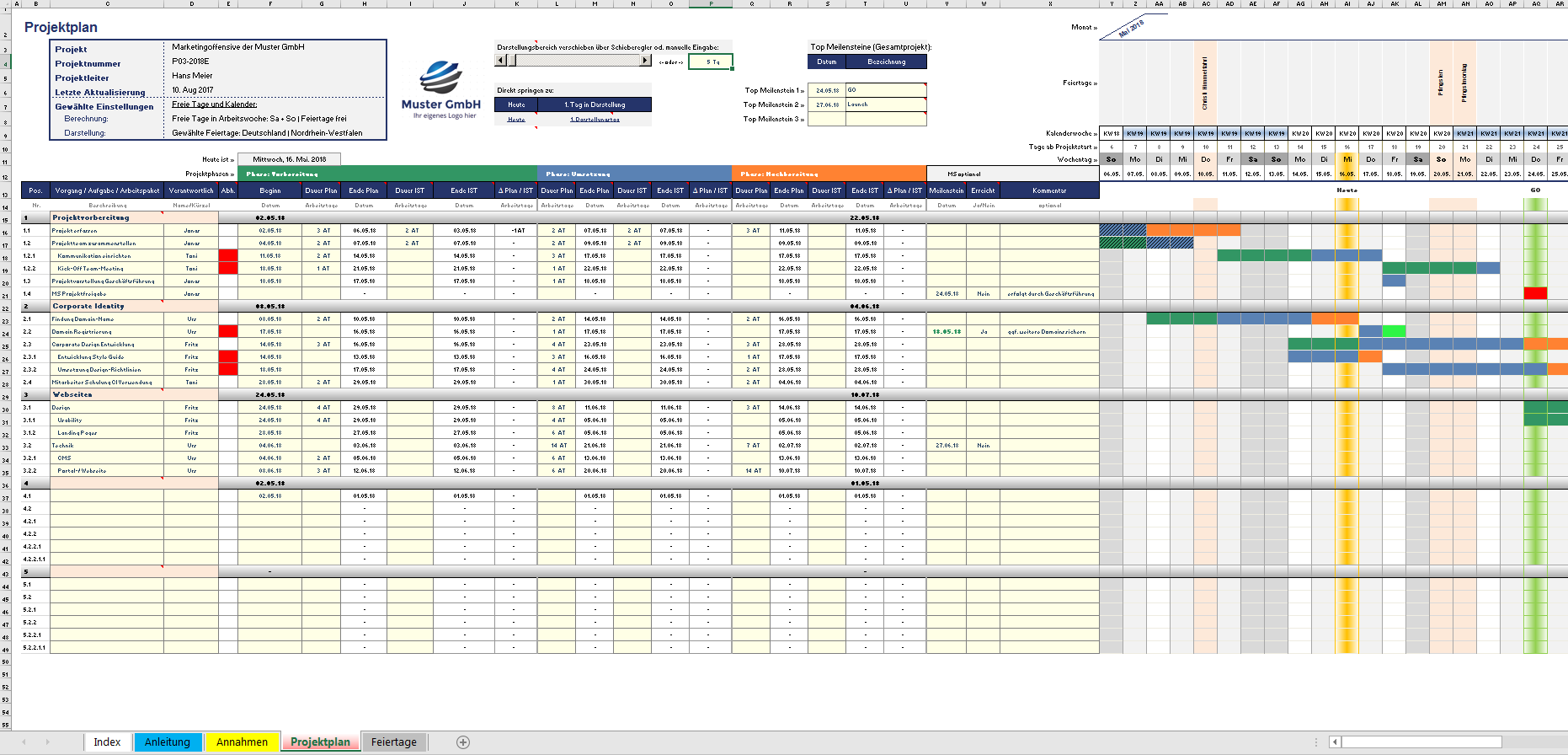 Excel Projektmanagement Paket